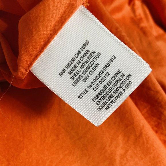 JOIE Women Medium Orange V Neck Carnell Belted Linen Wiggle Pencil Dress NEW - Picture 11 of 12